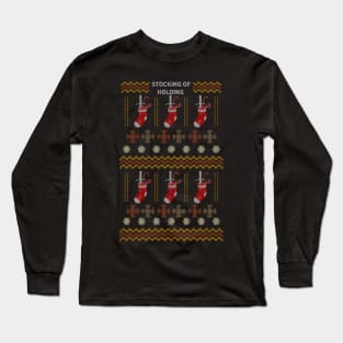 Christmas Sweater Stocking of Holding - Board Games Dungeon TRPG Design - Board Game Art Long Sleeve T-Shirt